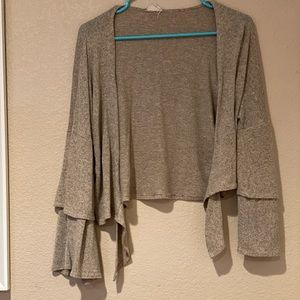 Beige bell sleeve cardigan size XL